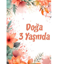 Çiçekler Temalı Doğum Günü Afişi -2 35X50 cm