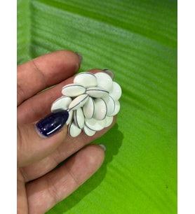 BONCUKLU YAKA İĞNESİ GİYİM AKSESUARI TÜRBAN İĞNESİ 4 CM (Beyaz)
