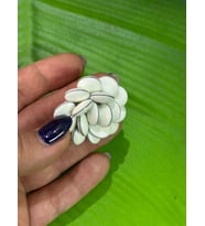 BONCUKLU YAKA İĞNESİ GİYİM AKSESUARI TÜRBAN İĞNESİ 4 CM (Beyaz)