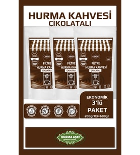 Hurma Aşkı Filtre Hurma Kahvesi Çikolatalı 200GrX3=600Gr