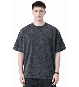 Basic Baskısız Unisex Oversize Vintage Yıkamalı Tişört