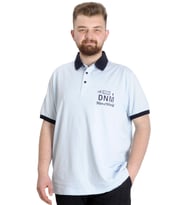 Mode XL Büyük Beden Erkek Polo T-shirt DNM 23343 Mavi