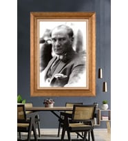 Altın Varaklı Çerçeveli Paspartulu Atatürk Tablo TR1271 (Gold)