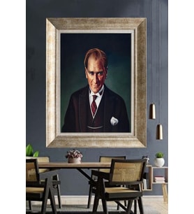 Gümüş Çerçeveli Atatürk Tablo za466