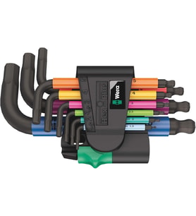 Wera 05133164001 950/9 Hex-Plus Multicolour 2 L Anahtar Seti, Metrik, Blacklaser, 9 Parça