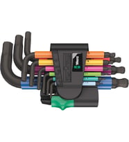 Wera 05133164001 950/9 Hex-Plus Multicolour 2 L Anahtar Seti, Metrik, Blacklaser, 9 Parça
