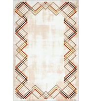 Eliana Home Baskılı, Yıkanabilir Kaymaz Taban Salon Halısı LNA0761 100x150 cm (Krem)