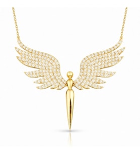 Gümüş Gold Mikail Meleği Kadın Kolye