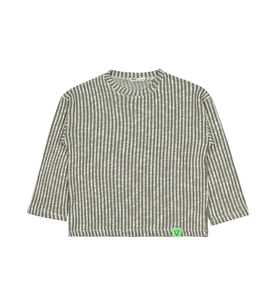 Civil Boys Dikey Çizgili 6-9 Yaş Sweatshirt - Yeşil