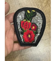 10X8 CM ÜTÜ İLE YAPIŞAN NAKIŞ VE TAŞ İŞLEME APOLET ARMA DİKİŞ AKSESUARI APLİKE