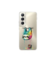 Poco C65 ile Uyumlu Splash Tembel Hayvan Tasarımlı Şeffaf Silikon Kılıf