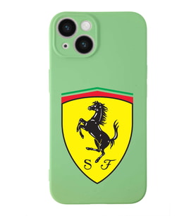 Apple iPhone 14  Lansman Kılıf Ferrari  Tasarımlı Altı Kapalı İçi Kadife Kaplı  Kapak (Şeffaf)
