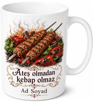 Antep Kebabı Temalı Baskılı Kupa Bardak Gaziantep Hediye Porselen Mug
