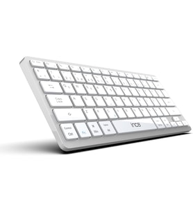 Bluetooth 5.0 Rechargeable Smart Silver Keyboard, 150 Saat Kullanım Süresi, Telefon, Tablet,Pc, Tv, BT Cihazlarla uyumlu, Taşınabilir, 10m kullanım Mesafesi