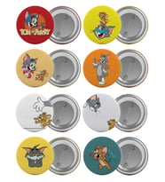 Tom ve Jerry Çanta Rozeti Seti 8 Adet En Büyük Boy 5.8cm İğneli Broş