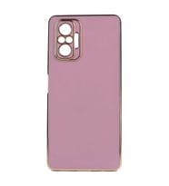 Xiaomi Redmi Note 10 Pro Kılıf Kenarları Gold Kamera Korumalı Renkli Pastel Silikon Mor BARK (Mor)