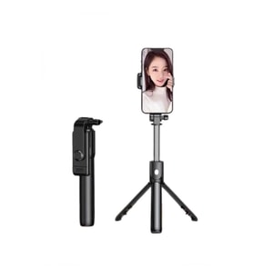 Bluetooth Kumandalı Tripod Selfie Çubuğu Telefon Tutucu – Kompakt Tasarım