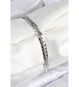 pilelistore 316L Çelik Ezme Zincir Model Gümüş Renk Kadın Bileklik - TJ-BB7784