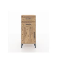 Arges Komodin Tek Raflı 2 Çekmeceli Tek Kapaklı 44x30x96 Çam-Çam