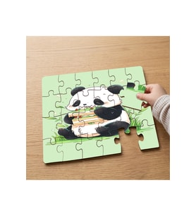 Pasta Yiyen Sevimli Panda Tasarımlı 24 Parça Ahşap Çocuk Puzzle MPK0083