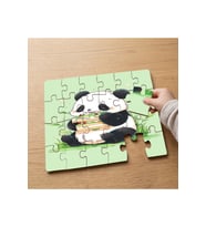 Pasta Yiyen Sevimli Panda Tasarımlı 24 Parça Ahşap Çocuk Puzzle MPK0083