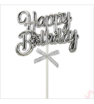 Happy Birthday Pasta SüSü, 23cm x 12,5cm - Gümüş (STD)