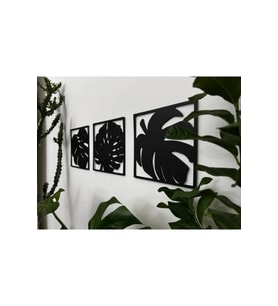 Monstera Yaprağı Temalı Dekoratif Duvar Süsü (3 Parça)