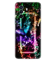 Huawei Nova Y70 Y90 Nova 9 SE  Kılıf Desemli Silikon Butterfly Neon 1684