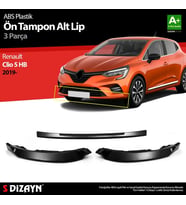 Renault Clio Uyumlu 5 Hatchback ABS Plastik Ön Tampon Alt Lip 3 Parça. 2019 Üzeri A+Kalite Parça