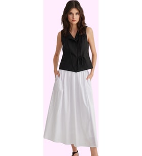 Kadın Günlük Casual Dokuma Maxi Etek Yüksek Bel Kloş Kesim Terrycotton Yaz Aylarının Vazgeçilmezi