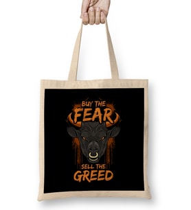 Buy The Fear Sell The Greed Bull Market Trader Bez Çanta Uzun Saplı