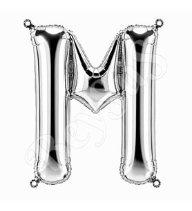 M Harfi Folyo Balon Gümüş Rengi (100 cm)