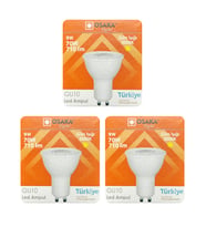 (3 Adet) Osaka 9W (70W) Sarı Işık (3000K) GU10 Duylu Led Çanak Ampul