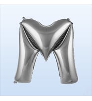 M Harf Gümüş Folyo Balon - 76 cm