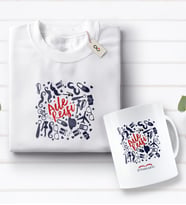 BK Gift Kişiye Özel Aile Reisi Tasarımlı Beyaz Tişört ve Kupa Seti-1 (Model 1)