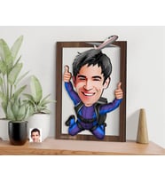 BK Gift Kişiye Özel Erkek Paraşüt Karikatürlü 3D Ahşap Tablo-1, Sevgiliye Hediye, Arkadaşa Hediye, Doğum Günü Hediyesi