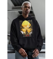 Tasarım Zenitsu Agatsuma Baskılı Unisex Oversize Kimetsu No Yaiba Wiki Anime Hoodie