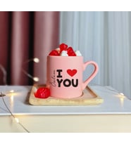 I Love You ( Seni Seviyorum ) Tasarımlı Kişiye Özel Pembe Türk Kahvesi Fincanı