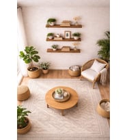 30 mm 3'lü Uçan Duvar Rafı Set Gizli Raf- Barok 15x30