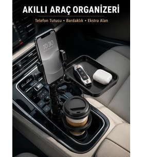 Northcity Araç İçi Düzenleyici - Telefon Tutuculu Bardaklık ve Saklama Organizatörü
