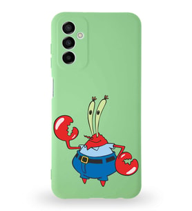 Samsung Galaxy M13 Uyumlu Lansman Kılıf Altı Kapalı İçi Kadife  Bay Yengeç Tasarımlı  Kapak (Şeffaf)