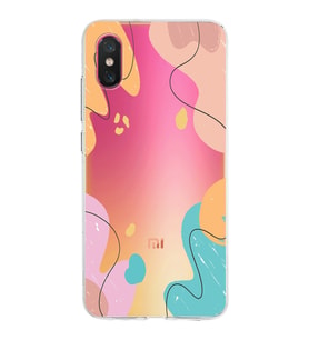 Xiaomi Mi 8 Pro Uyumlu Kapak Karışık Renkler Tasarımlı Şeffaf Silikon Kılıf