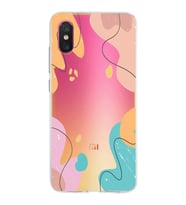 Xiaomi Mi 8 Pro Uyumlu Kapak Karışık Renkler Tasarımlı Şeffaf Silikon Kılıf