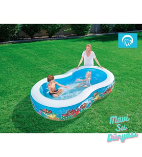 Havuz Oval Desenli 262 Cm x 157 Cm - Mavi Su Dünyası