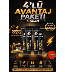 Super Viga 500000 Yeni Formül Erkek Krem 4 Adet Ekonomik Set - %100 Orijinal