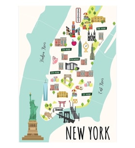 New York Yaşayan Tablo Ahşap Poster Dekoratif