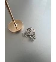 Zeta Jewel 925 Ayar Gümüş Çift Yıldız Küpe-Zirkon Taşlı Işıltılı Hediye