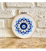 Seretamin Handmade Nazar Boncuğu Kanaviçe Nakışlı Duvar Süsü