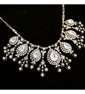 Aşina Gümüş - Damla Elmas Montür Muhteşem yy. Ottoman Style Gerdanlık Kolye Sevgiliye Hediye