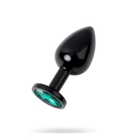 Metal Yeşil Taşlı Siyah  Plug Orta Boy